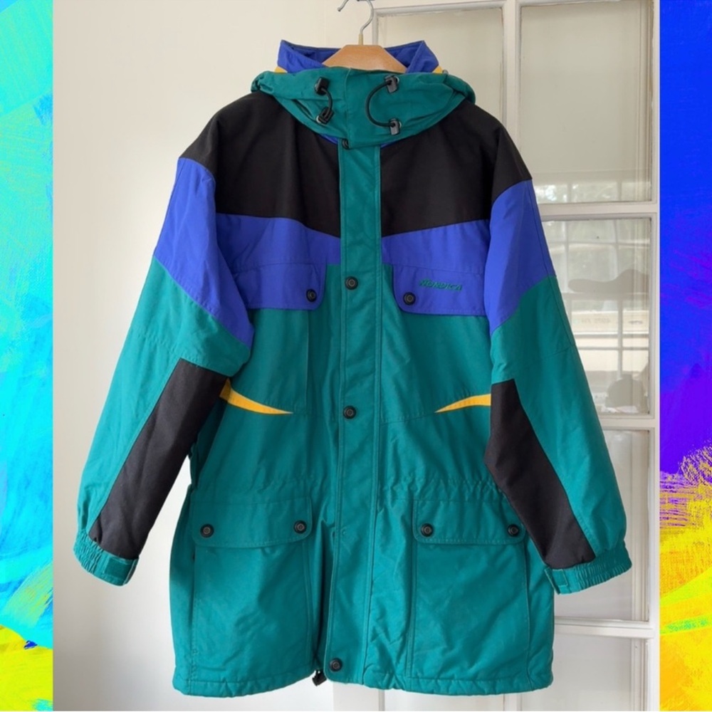 Men's Colorblock Performance Jacket size XL lightly padded can be unisex